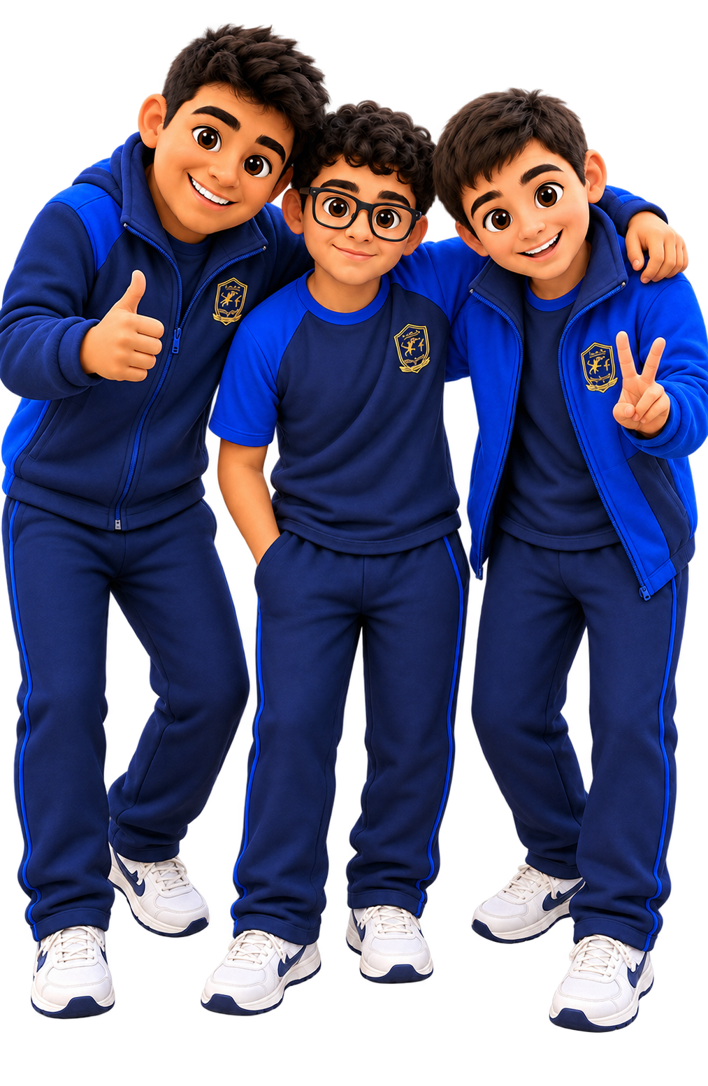 Tres estudiantes del Liceo Tiuquilemu representados como caricaturas